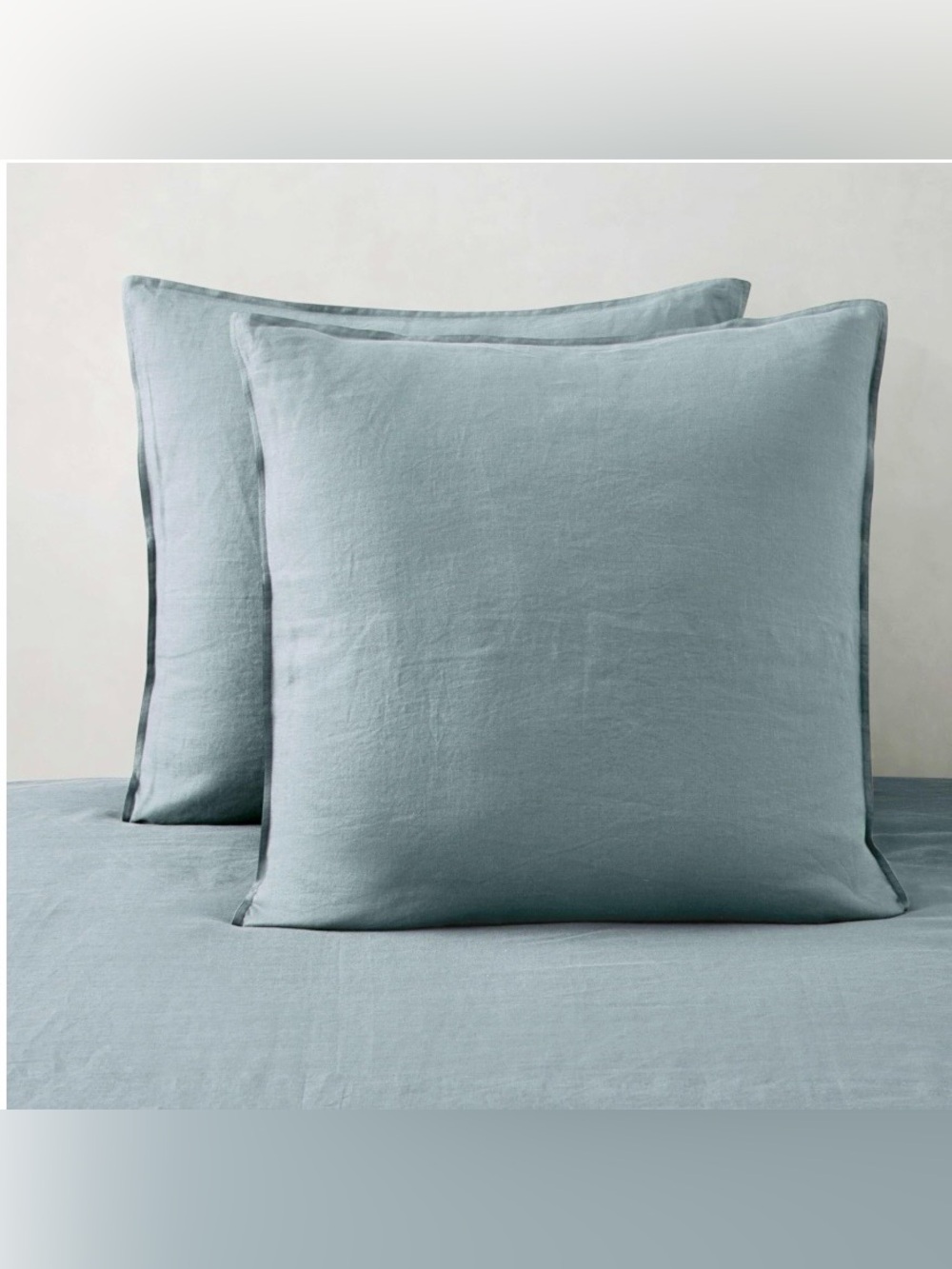 Euro Shams 100% Linen SQUARE 26x26” (2-pack) DUSTY BLUE